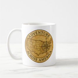 Taza De Café Aventura a través de América Mapa de Vintage Arte