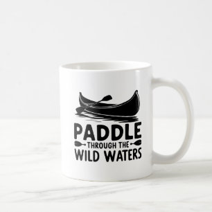 Taza De Café Aventura Canoe Silhouette Paddle Cita Arte