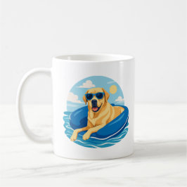 Taza De Café Aventura de barco de verano del Labrador Retriever