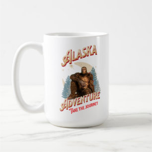 Taza De Café Aventura de Bigfoot de Alaska Arte de Retro Natura