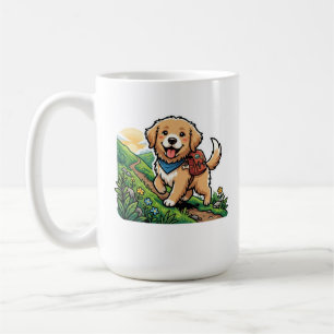 Taza De Café Aventura de cachorro de retriever dorado lindo en