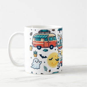 Taza De Café Aventura de camping en RV embrujada en noche de lu