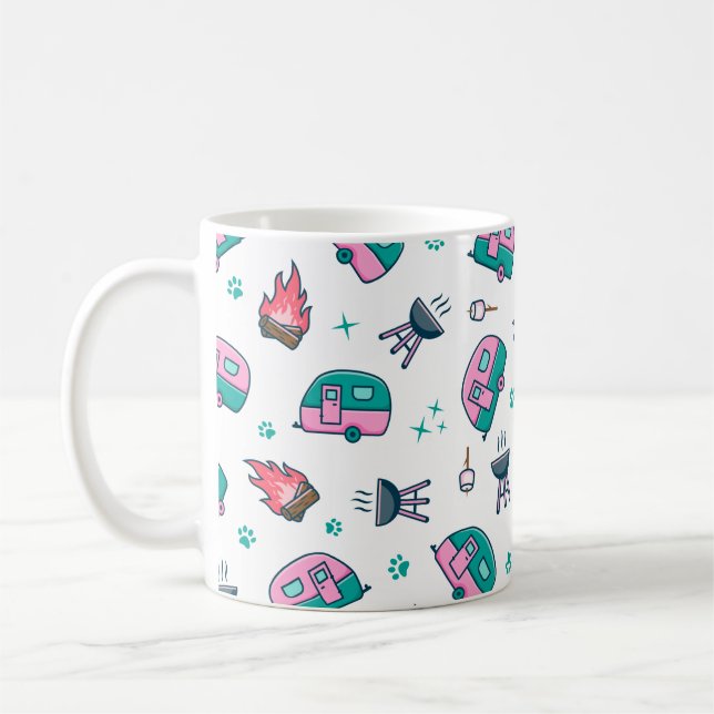 Taza De Café Aventura de caravana rosa (Izquierda)