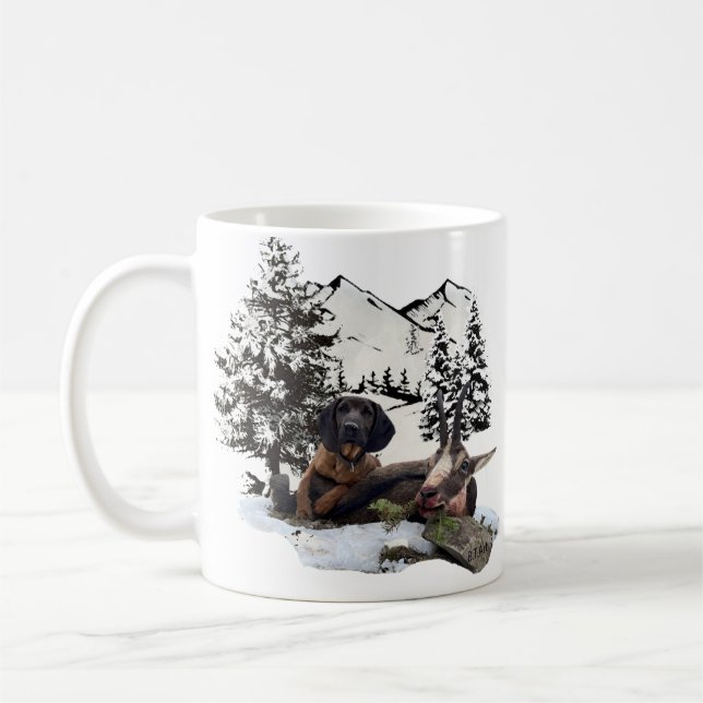 Taza De Café Aventura de caza de cabras de montaña (Izquierda)