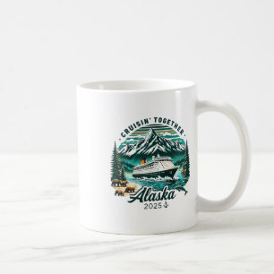 Taza De Café Aventura de crucero vintage por Alaska 2025 Famili