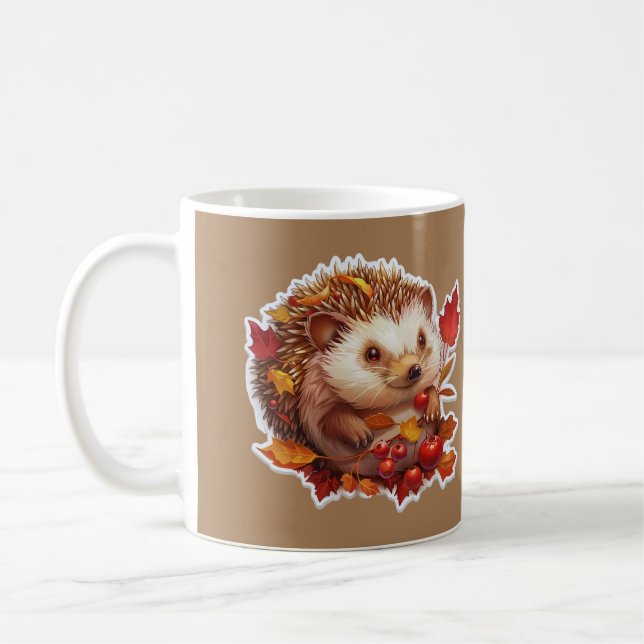 Taza De Café Aventura de Hedgehog de otoño (Izquierda)