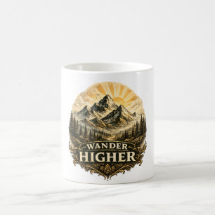 Taza De Café Aventura de montaña Wander Higher Vintage