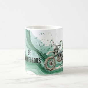Taza De Café Aventura de Motocicleta Verde
