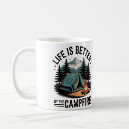 Taza De Café Aventura de naturaleza acogedora Camping Fuego de