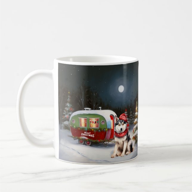 Taza De Café Aventura de Navidades de la Husky Caravana Siberia (Izquierda)