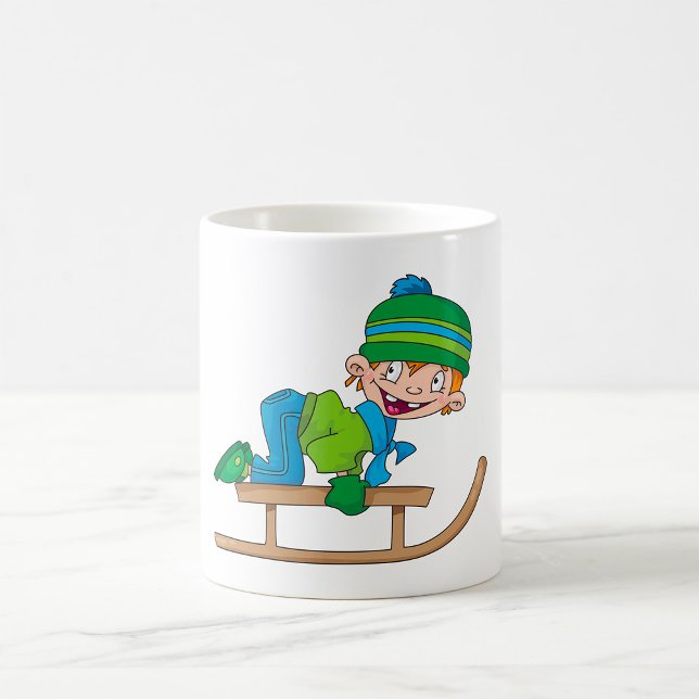 Taza De Café Aventura de nieve divertida para chico que duerme  (Subido por el creador)