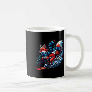 Taza De Café aventura de nieve zorro esquí diversión