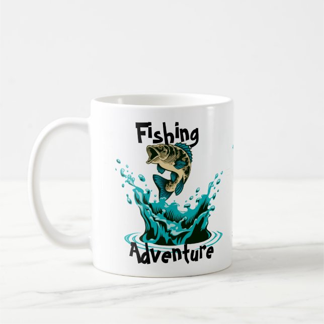 Taza De Café Aventura de Pesca Personalizada/Cuta (Izquierda)