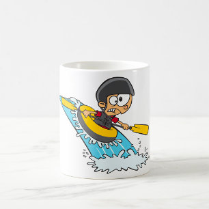 Taza De Café Aventura de Rafting Whitewater con niño asustado