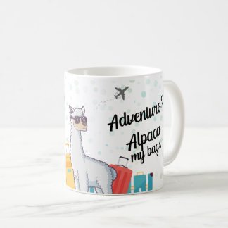 Taza De Café Aventura de Viajes espera a divertida Alpaca