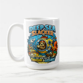 Taza De Café Aventura divertida en el océano, arte de perezoso
