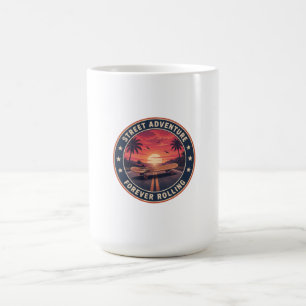 Taza De Café Aventura en Calle Patineta & Palma Silvestre Atard