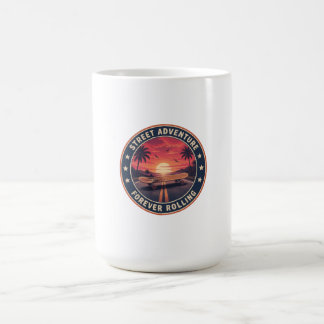 Taza De Café Aventura en Calle Patineta & Palma Silvestre Atard