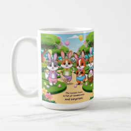 Taza De Café Aventura Kawaii de Pascua – Animalitos Exploradore