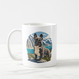 Taza De Café Aventura majestuosa del lago de montaña con Bulldo