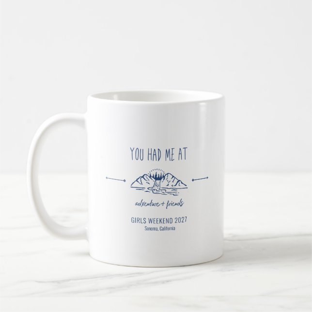 Taza De Café Aventura + Personalizado de la partida del fin de (Izquierda)