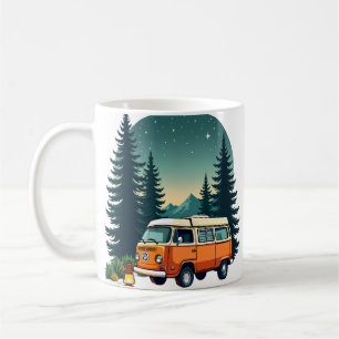 Taza De Café Aventura Retro Camping Vida Furgoneta Explorador B