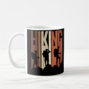 Taza De Café Aventura temática de caminatas retro vintage