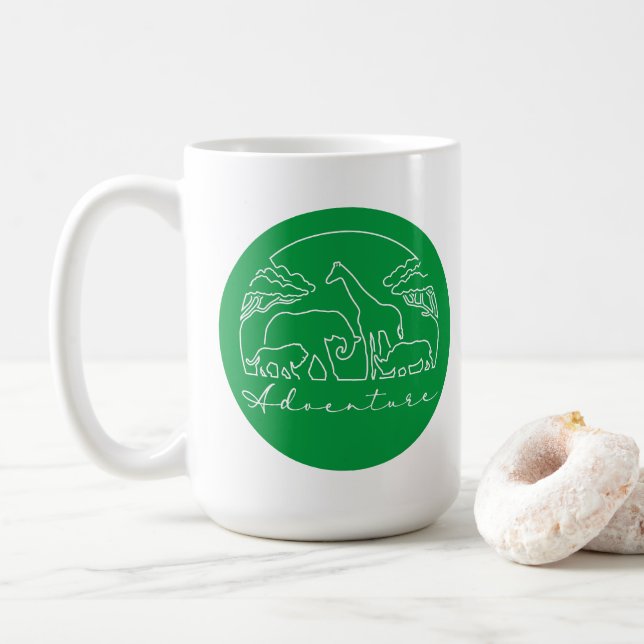 Taza De Café Aventura y Safari en África (Con donut)