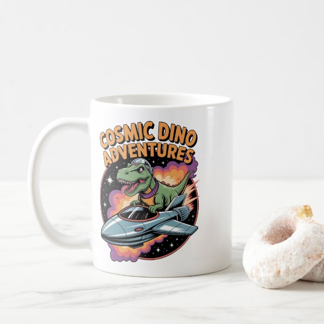Taza De Café Aventuras de Dino Cósmico (Con donut)