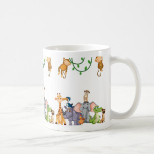 Taza De Café Aventuras de la jungla: Animales juguetones en lo