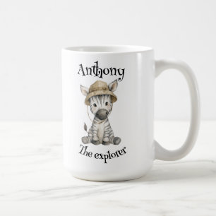 Taza De Café Aventuras Safari Bebés Animales Acuarela Adorabl