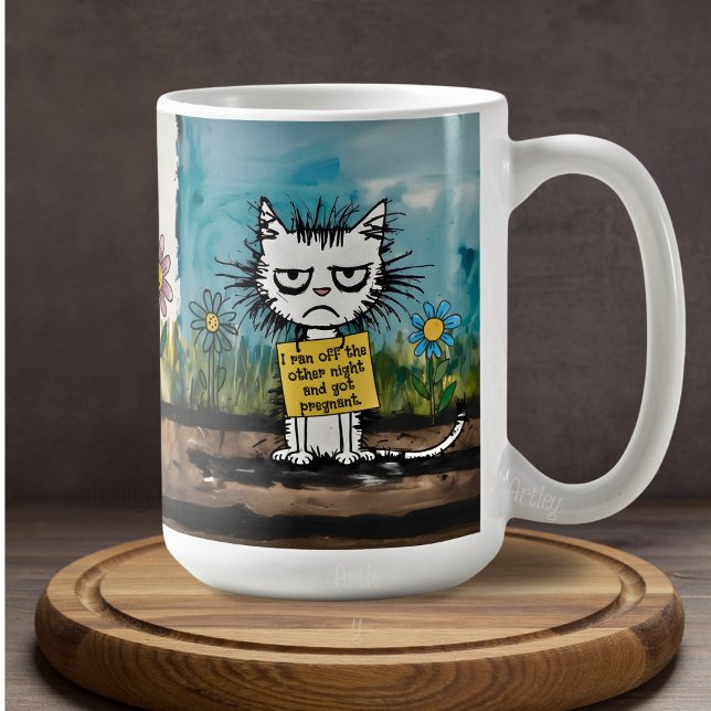 Taza De Café Avergonzado Rótulo de gato Personalizado de frase  (Subido por el creador)