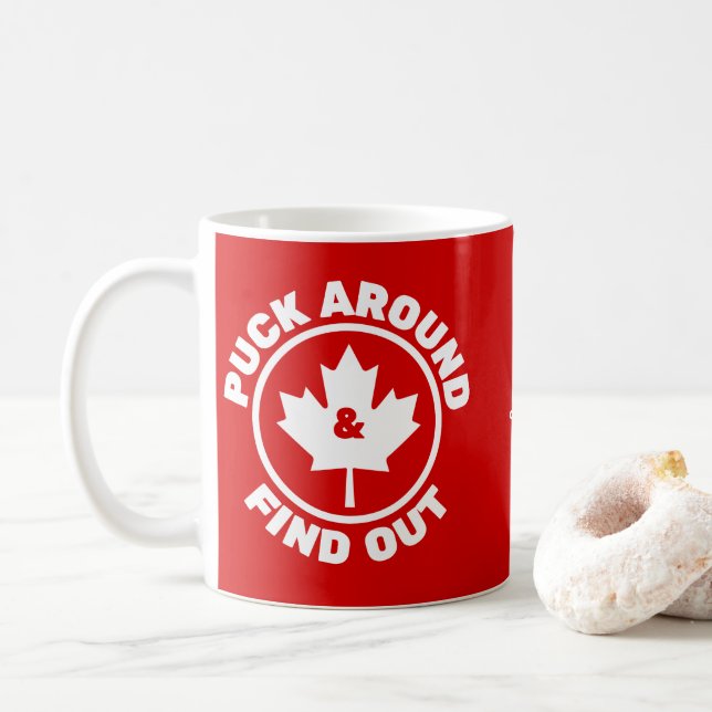 Taza De Café Averigua y descubre la hoja de arce canadiense (Con donut)