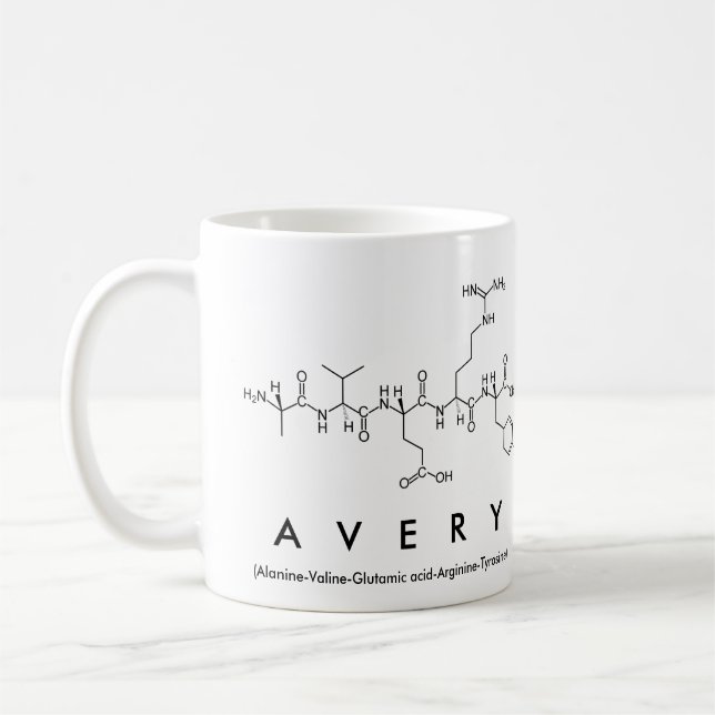 Taza De Café Avery peptide nombre mug (Izquierda)