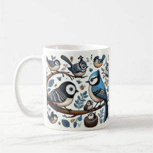 Taza De Café Aves Azules Quirky