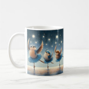 Taza De Café Aves de Ballet Azul