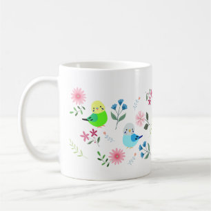 Taza De Café Aves de Bonito de flores en un paracaídas de buce