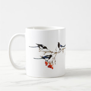 Taza De Café Aves de color de agua, arte de la naturaleza