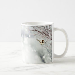 Taza De Café Aves de invierno de árboles fríos y pollos grises