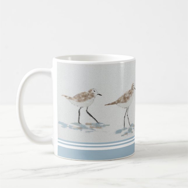 Taza De Café Aves de la costa con azul (Izquierda)
