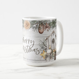 Taza De Café Aves de madera de época