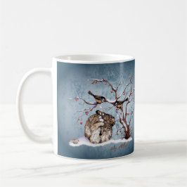 Taza De Café Aves de nieve conejito y pesky