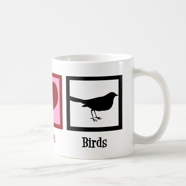 Taza De Café Aves de Paz Amor (Derecha)