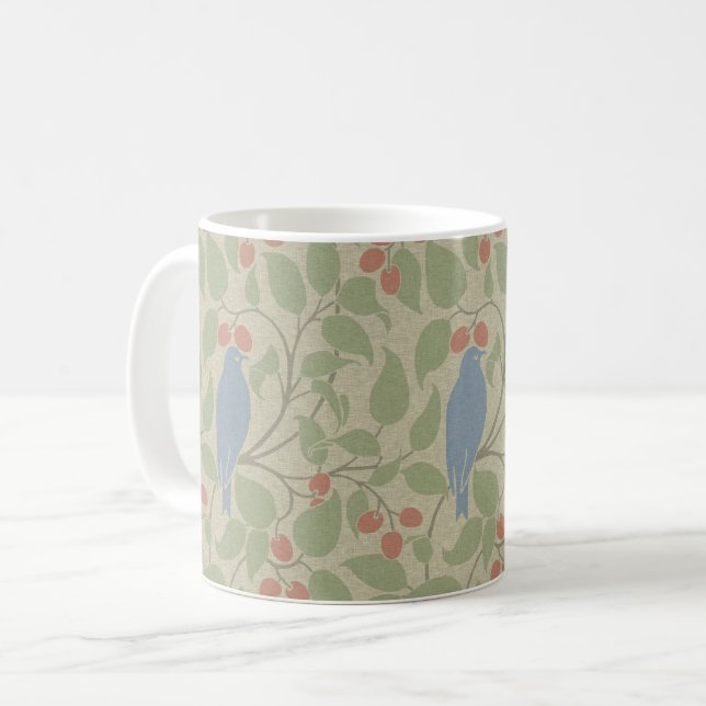 Taza De Café Aves de Voysey en Berry Bush Coffee Mug (Anverso izquierdo)