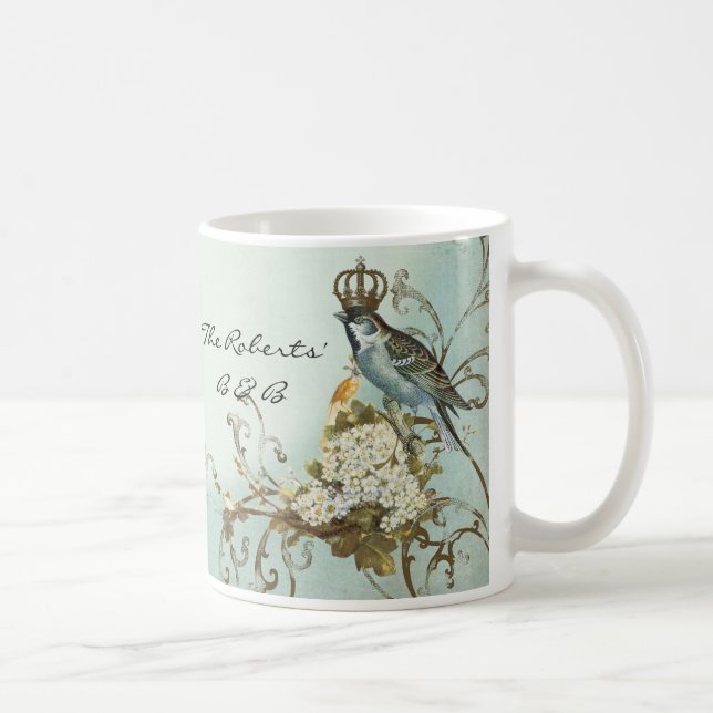 Taza De Café Aves de Woodland Encantadas Dove Swirl Personaliza (Derecha)
