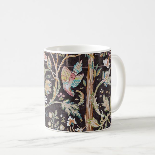 Taza De Café Aves en el jardín de flores, William Morris (Anverso derecho)