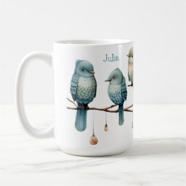 Taza De Café Aves extravagantes en ramas Elegancia intemporal