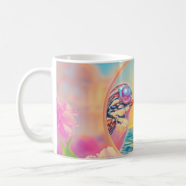 Taza De Café Aves Guay con gafas de sol al atardecer (Izquierda)
