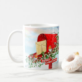 Taza De Café Aves Navidades De Invierno Y Una Caja De Correos R