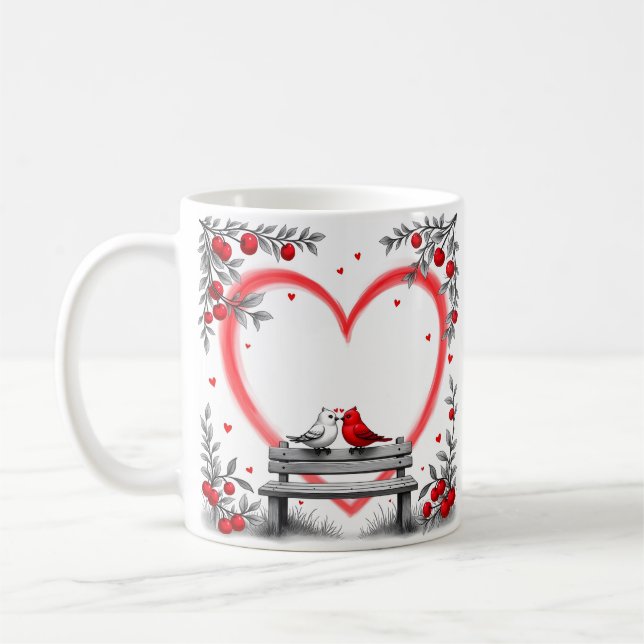 Taza De Café Aves para El día de San Valentín (Izquierda)